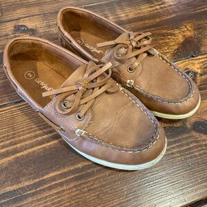 Cat & Jack Tan Leather Boat Shoes for Men
